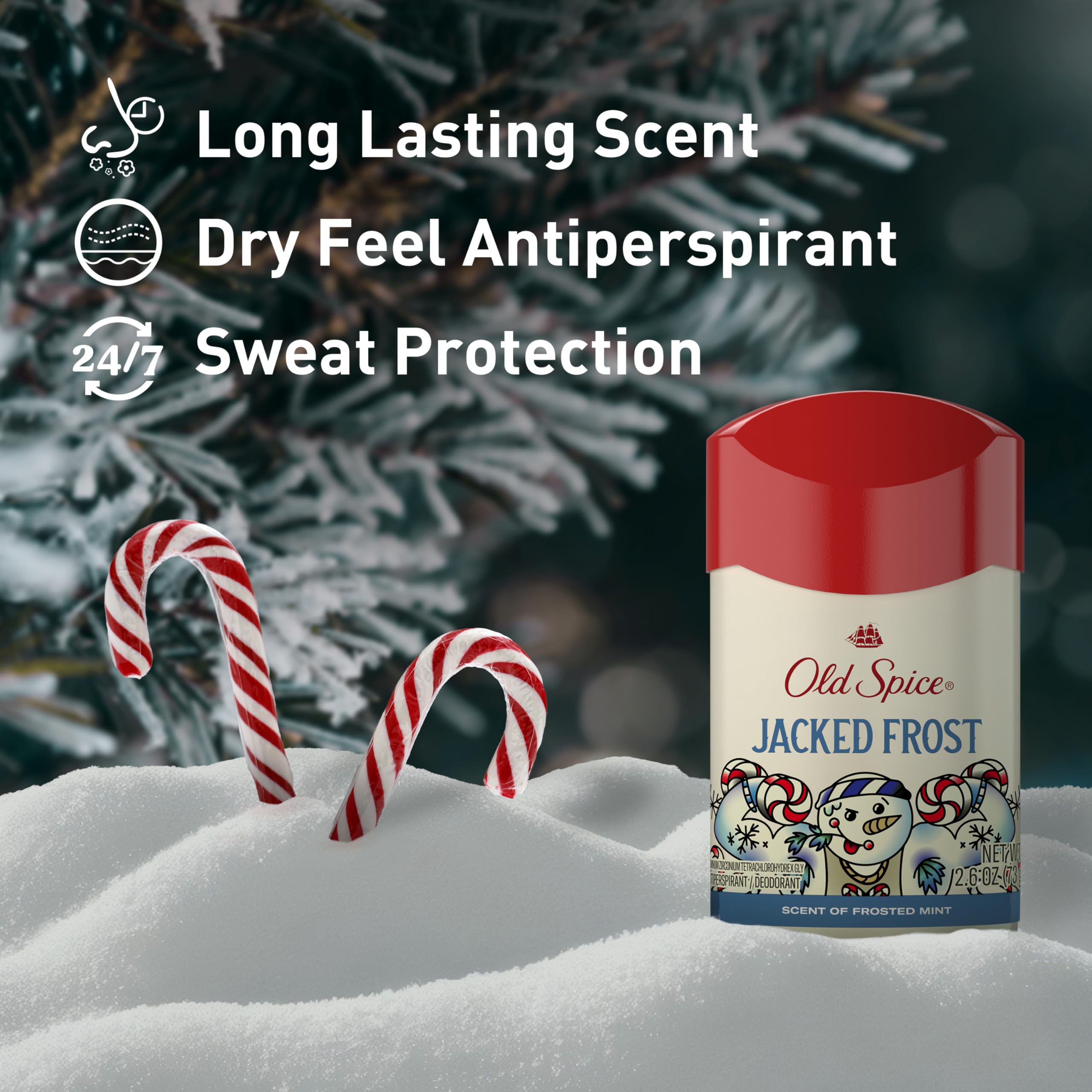 Old Spice Holidude Frosted Mint scent bottle highlighting refreshing holiday confidence