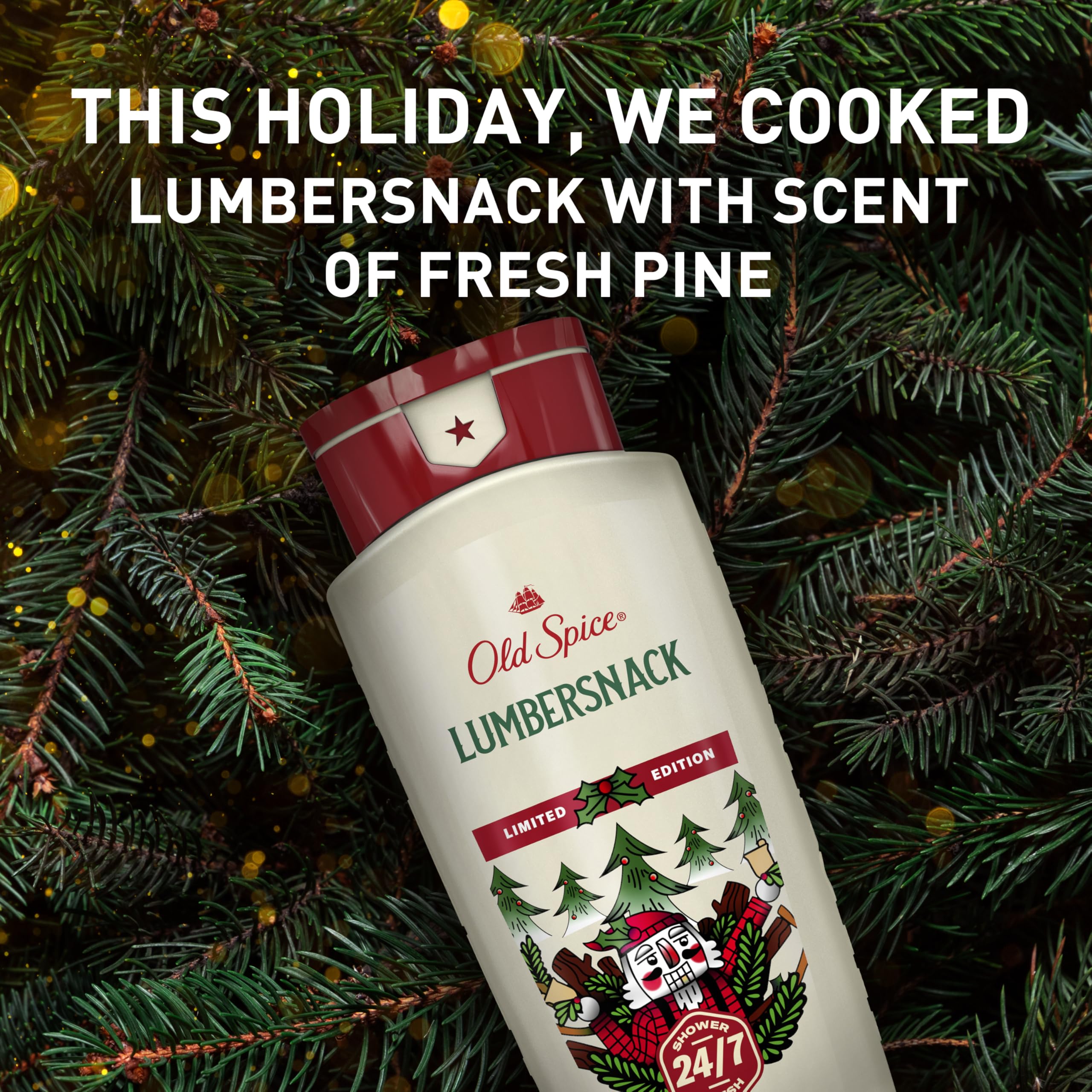 Old Spice Holidude Frosted Mint bottle delivers cool, refreshing cleanse all season.