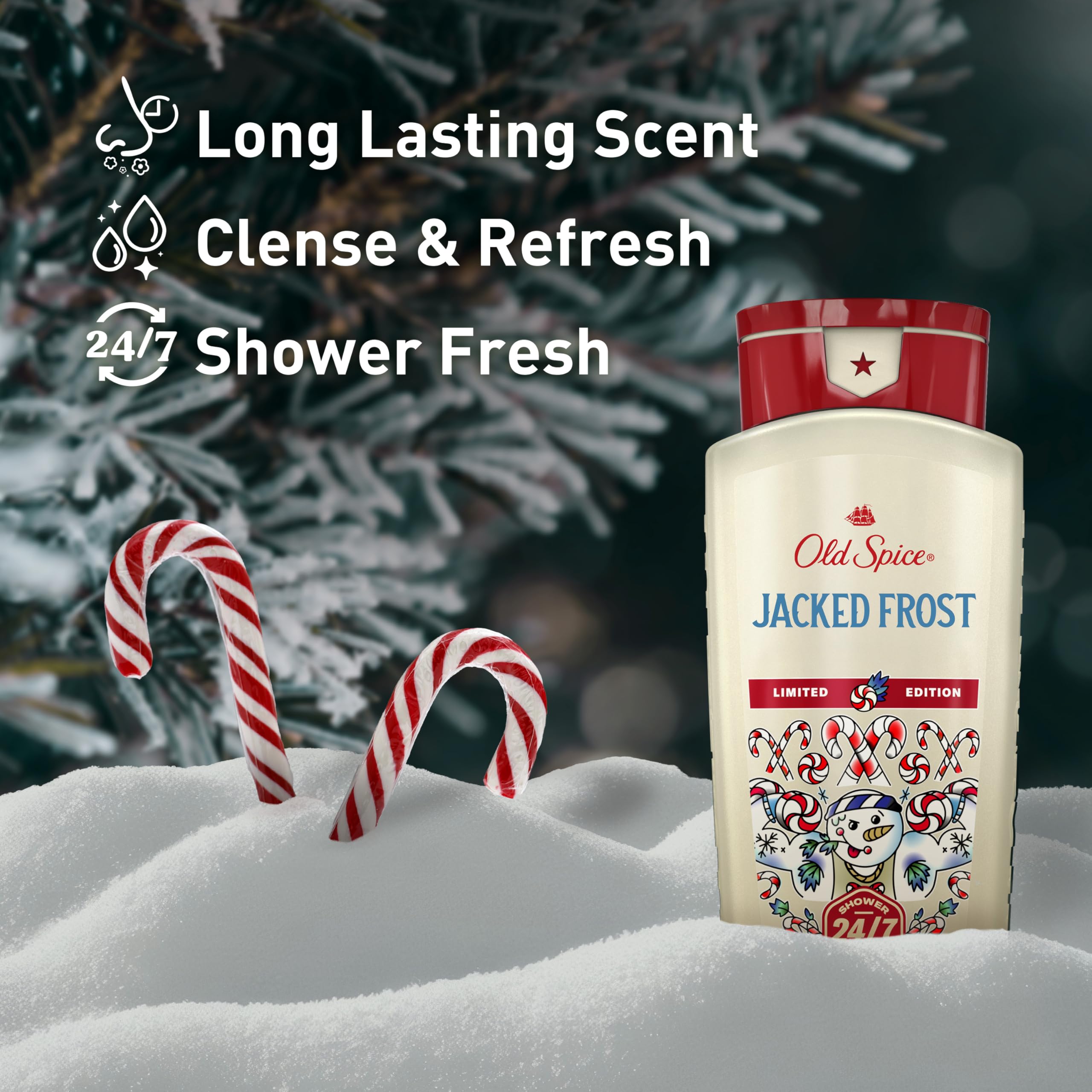 Old Spice Holidude Jacked Frost bottle delivering minty coolness for daily use