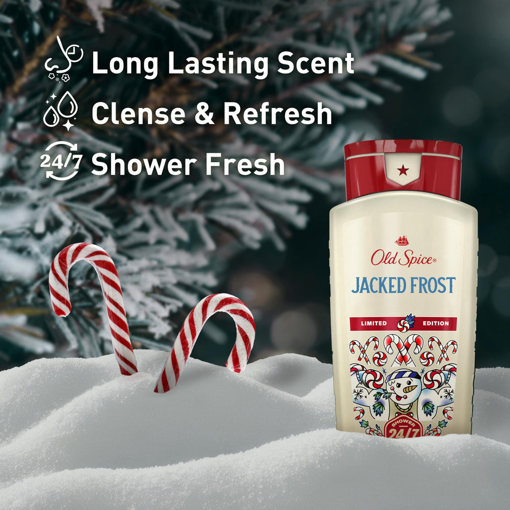 Old Spice Holidude Jacked Frost bottle delivering minty coolness for daily use
