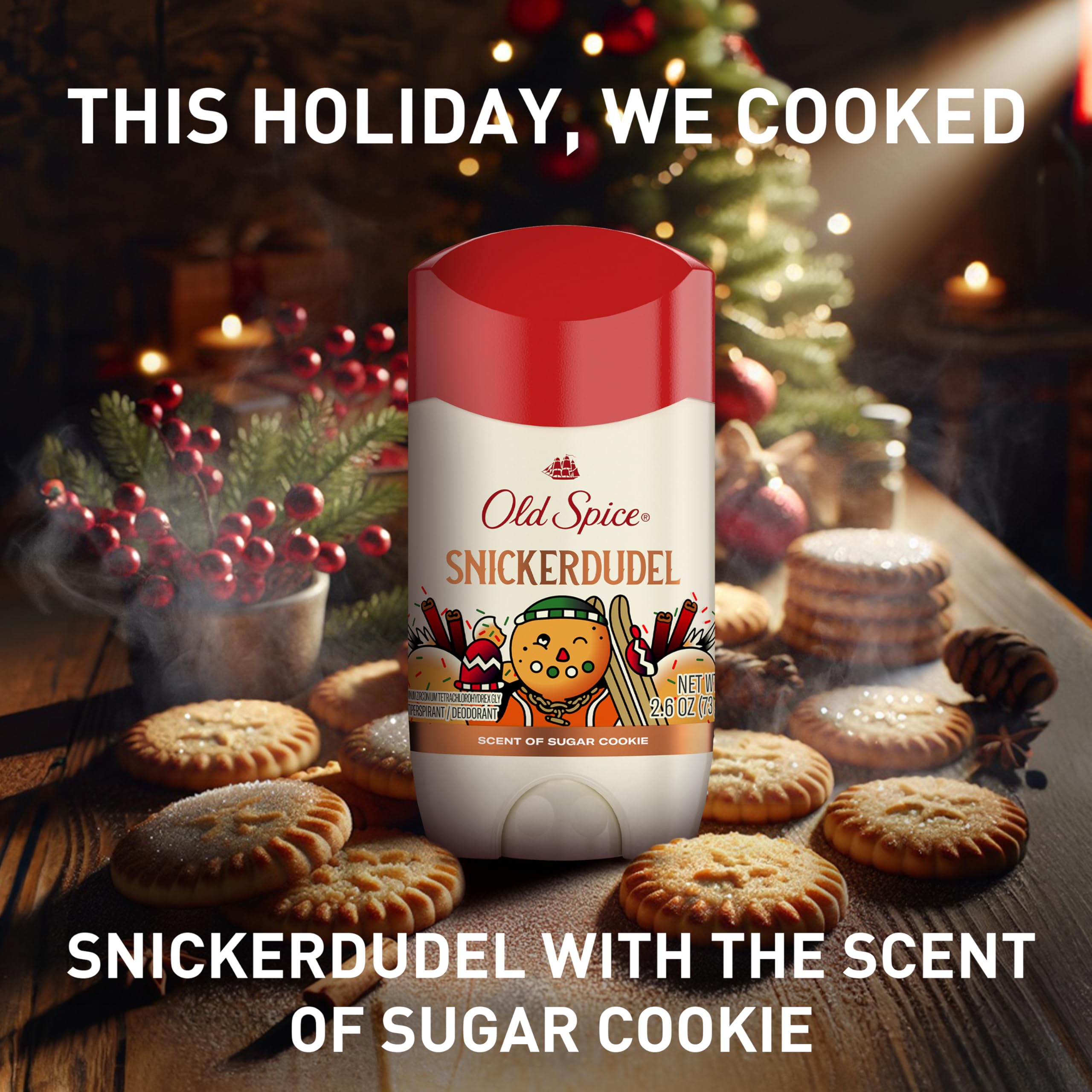 Old Spice Holidude Jacked Frost deodorant bottle showcased.