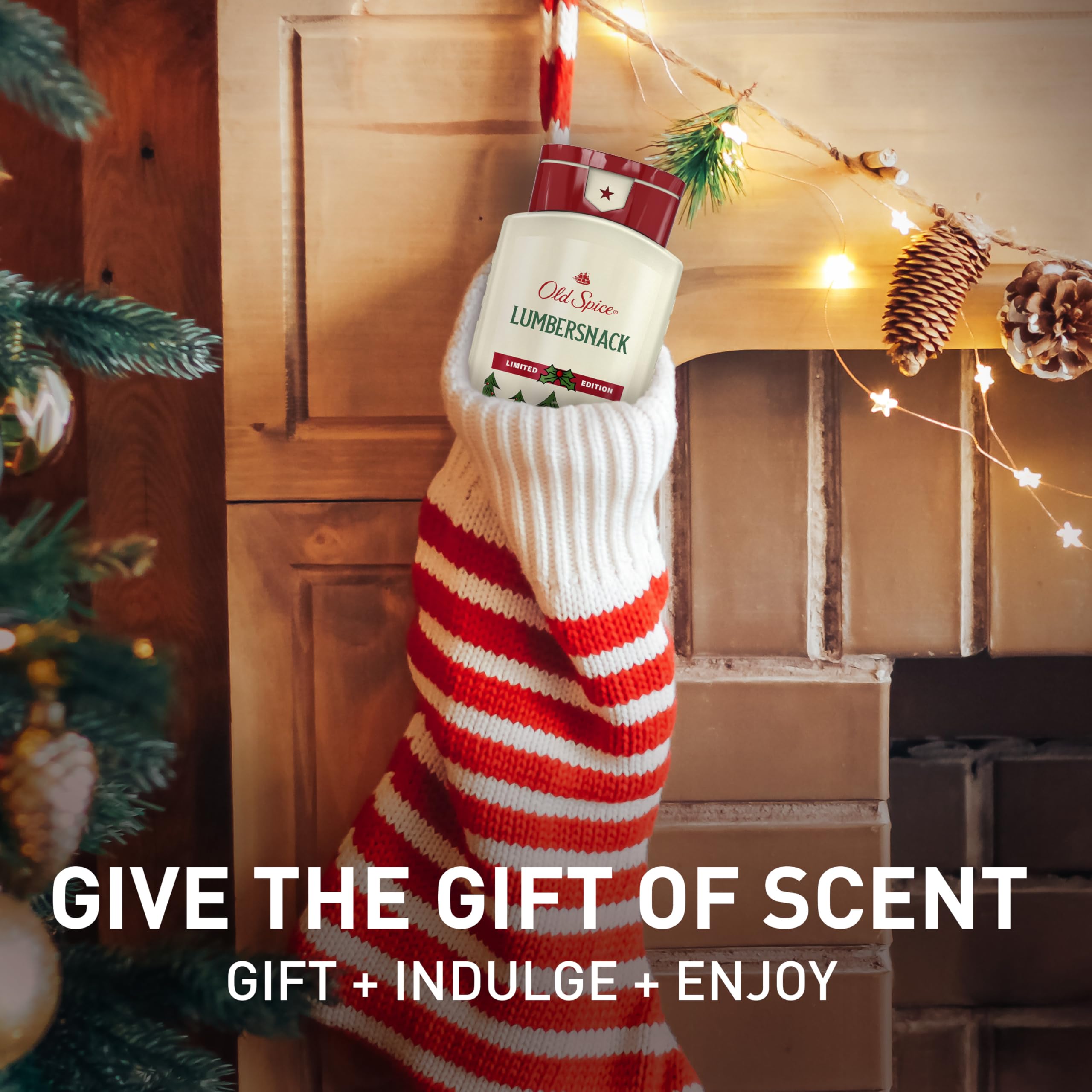 Old Spice Holidude PumpKing bottle features warm spice scent for festive routines.