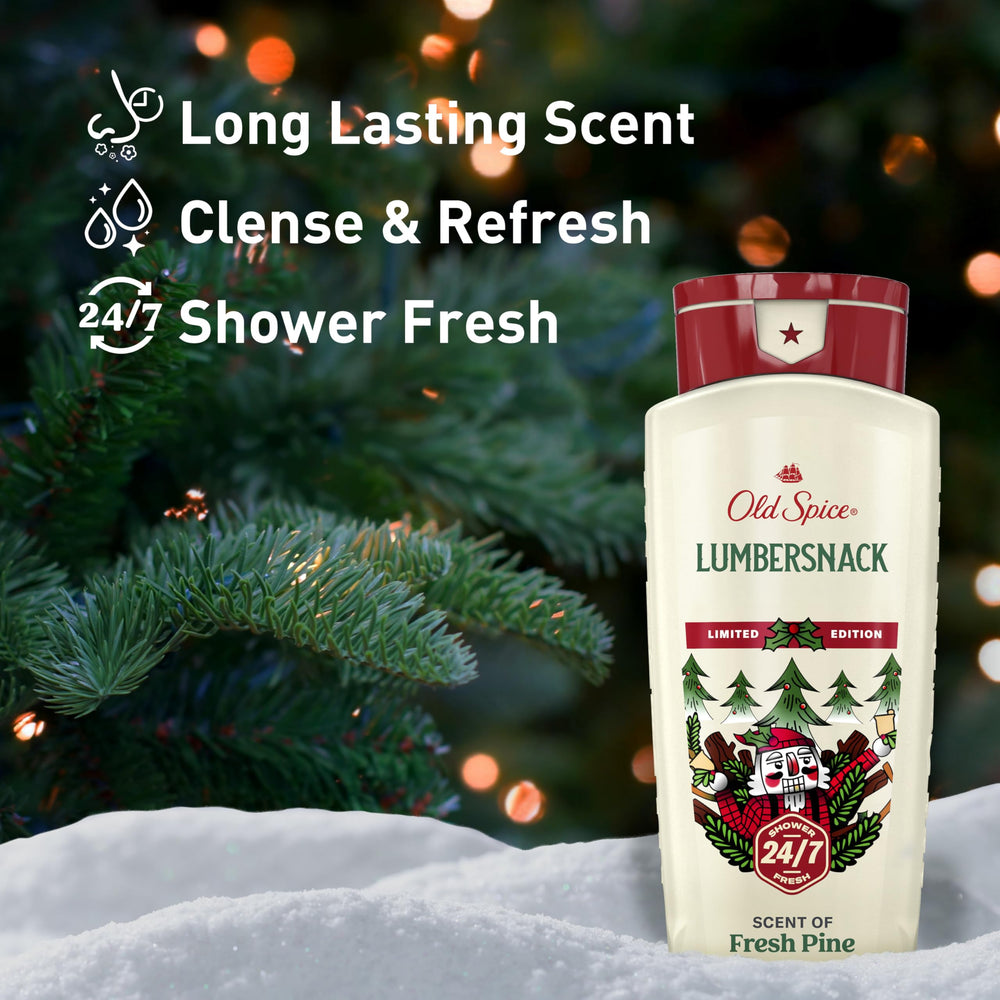 Old Spice Holidude Snickerdudel bottle offers festive aroma for holiday grooming.
