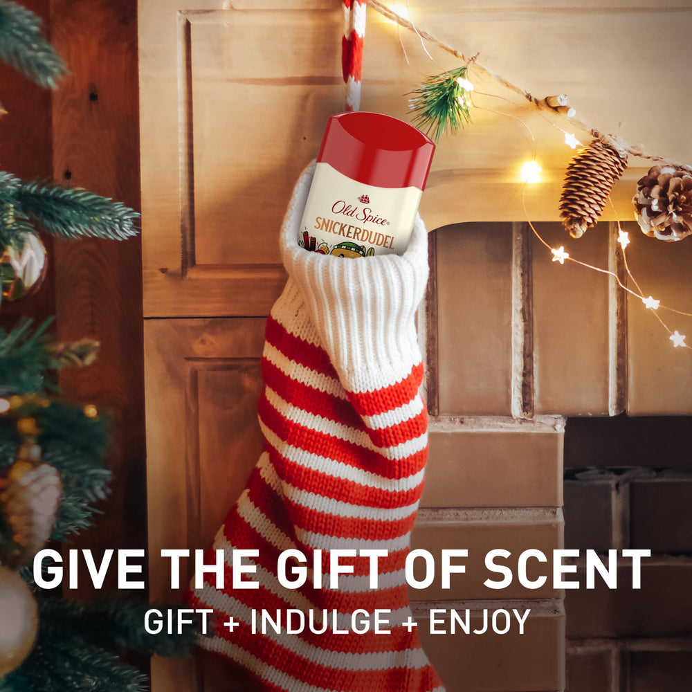 Old Spice Holidude Sugar Cookie scent packaging detail.