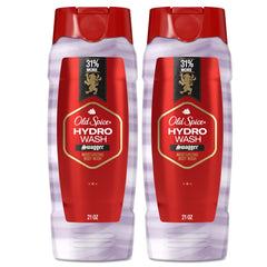 Old Spice Hydro Wash bottle shown withSwagger scent and hydrating formula.