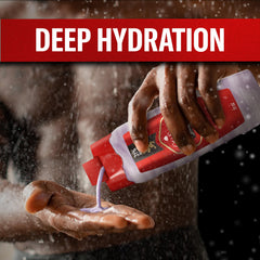 Close-up of dirt being washed away by Old Spice Hydro Wash.