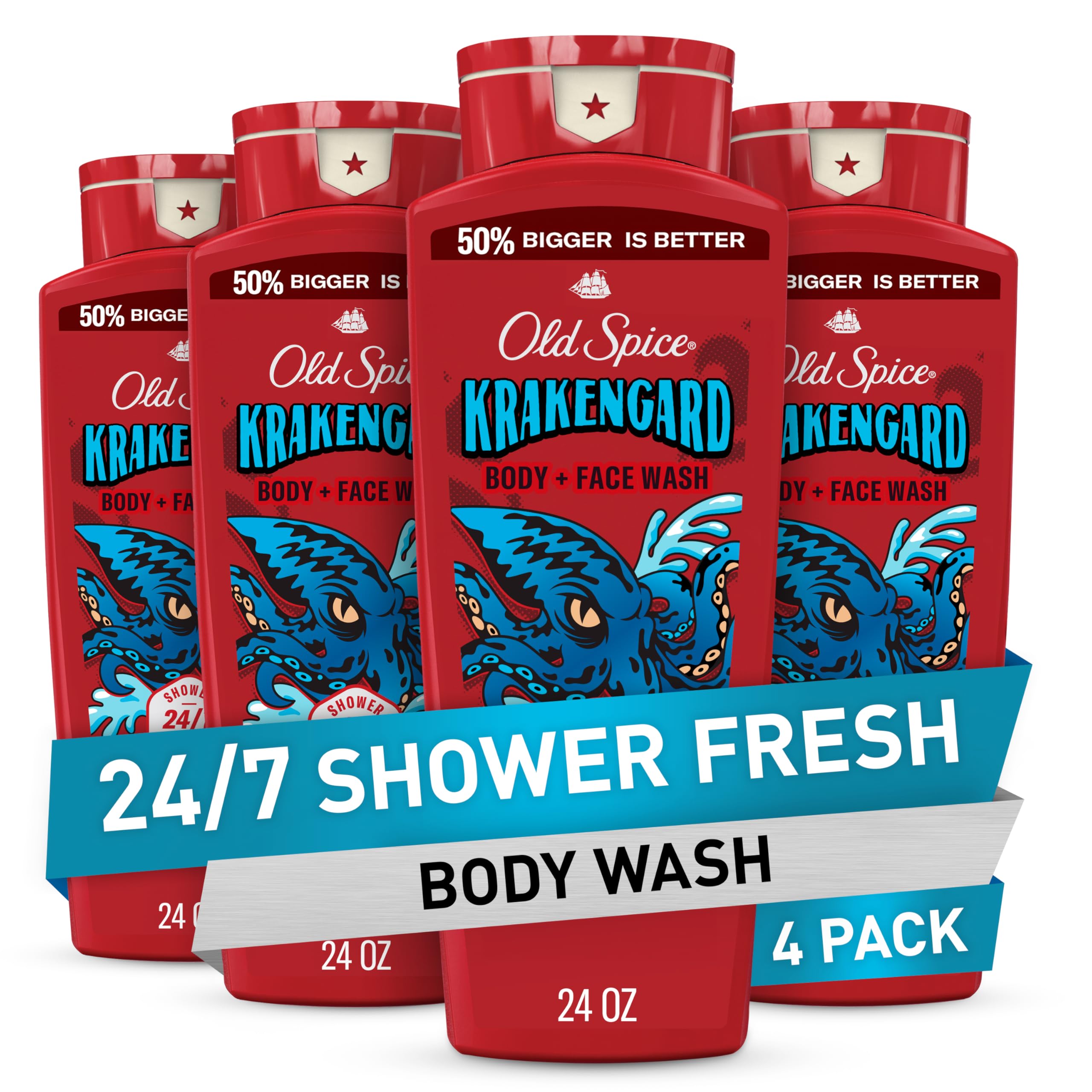 Old Spice Krakengard bottle pour showing long-lasting scent preview