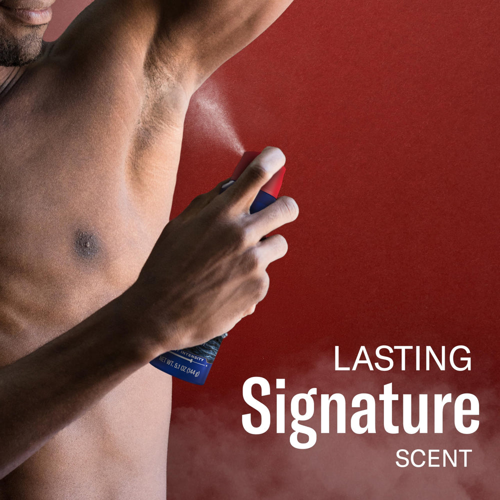 Old Spice Long-lasting freshness is shown as part of a morning routine.