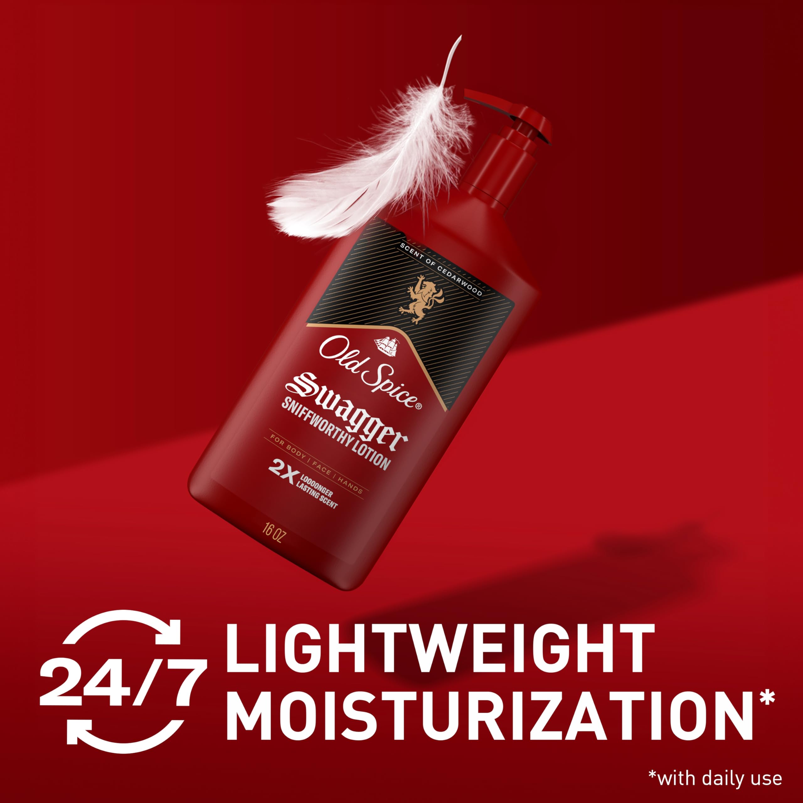 Old Spice lotion long-lasting hydration for all-day comfort.