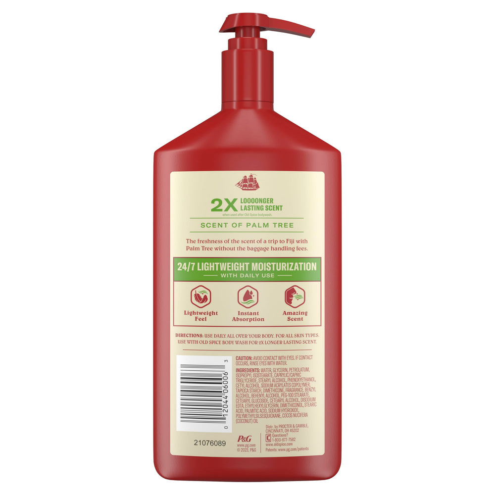 Old Spice Fiji body lotion used during daily grooming routine.