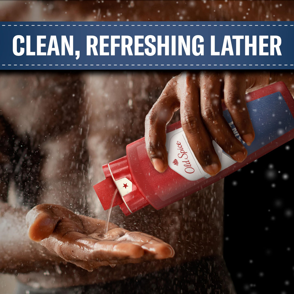 Old Spice Men's shower routine in-use demonstrates quick rinse and scent