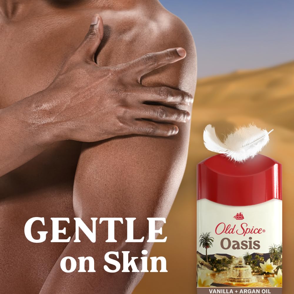 Old Spice Oasis side view of the bottle showcasing compact size.