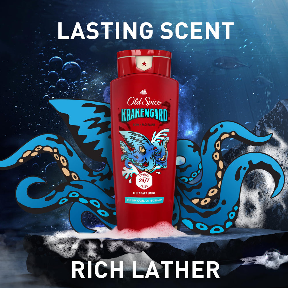 Old Spice Krakengard pack four bottles indicating value and convenience
