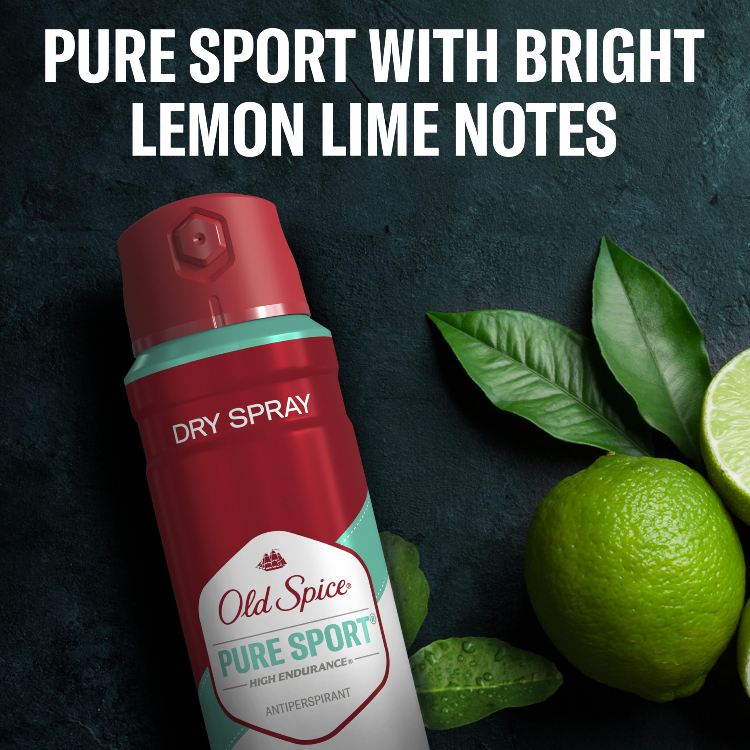 Old Spice Pure Sport can with branding signaling all-day protection.
