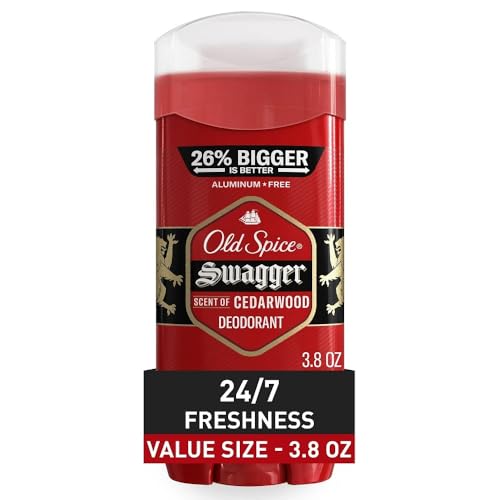 Old Spice Red Zone Swagger packaging front view signals premium scent and aluminum-free formula.