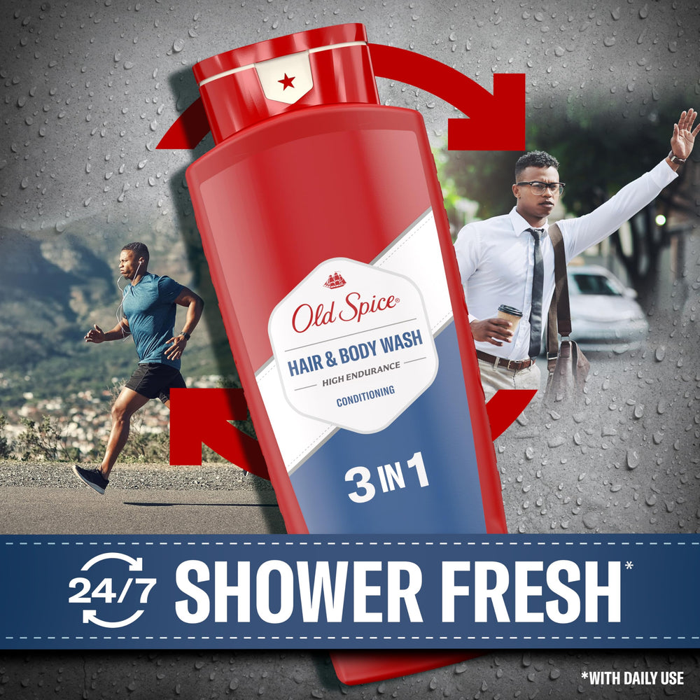 Old Spice Refreshing 2-in-1 bottle pour ready for daily shower prep