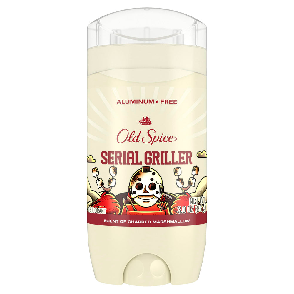Old Spice Serial Griller bottle shows compact 3 oz packaging for everyday freshness