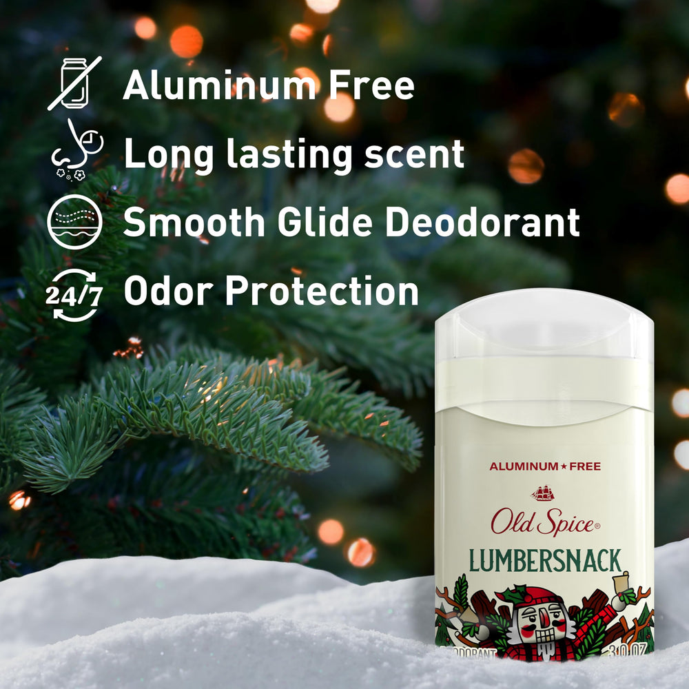 Old Spice Snickerdudel deodorant bottle with festive daily-wear scent.