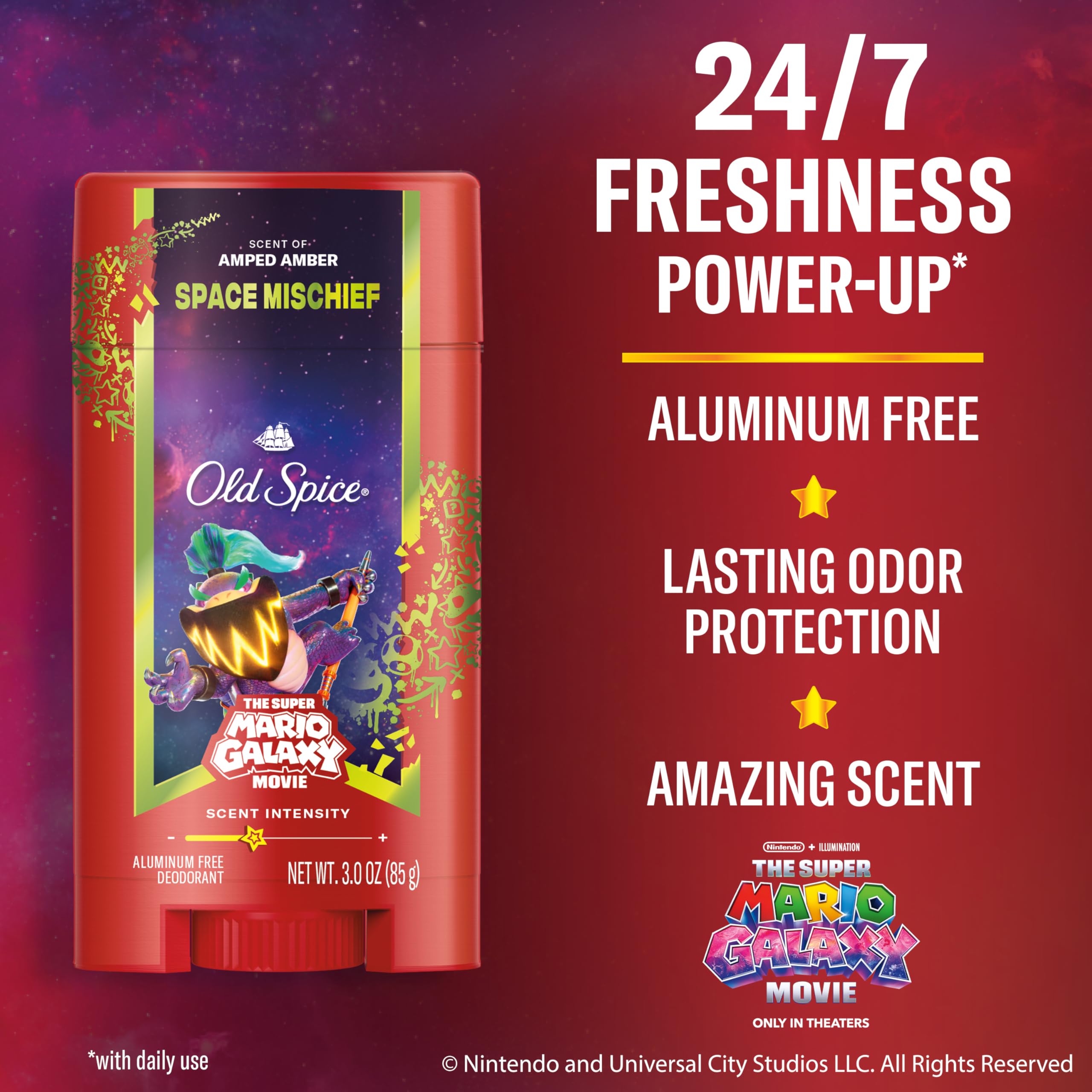 Old Spice Space Mischief deodorant front view with space-inspired packaging
