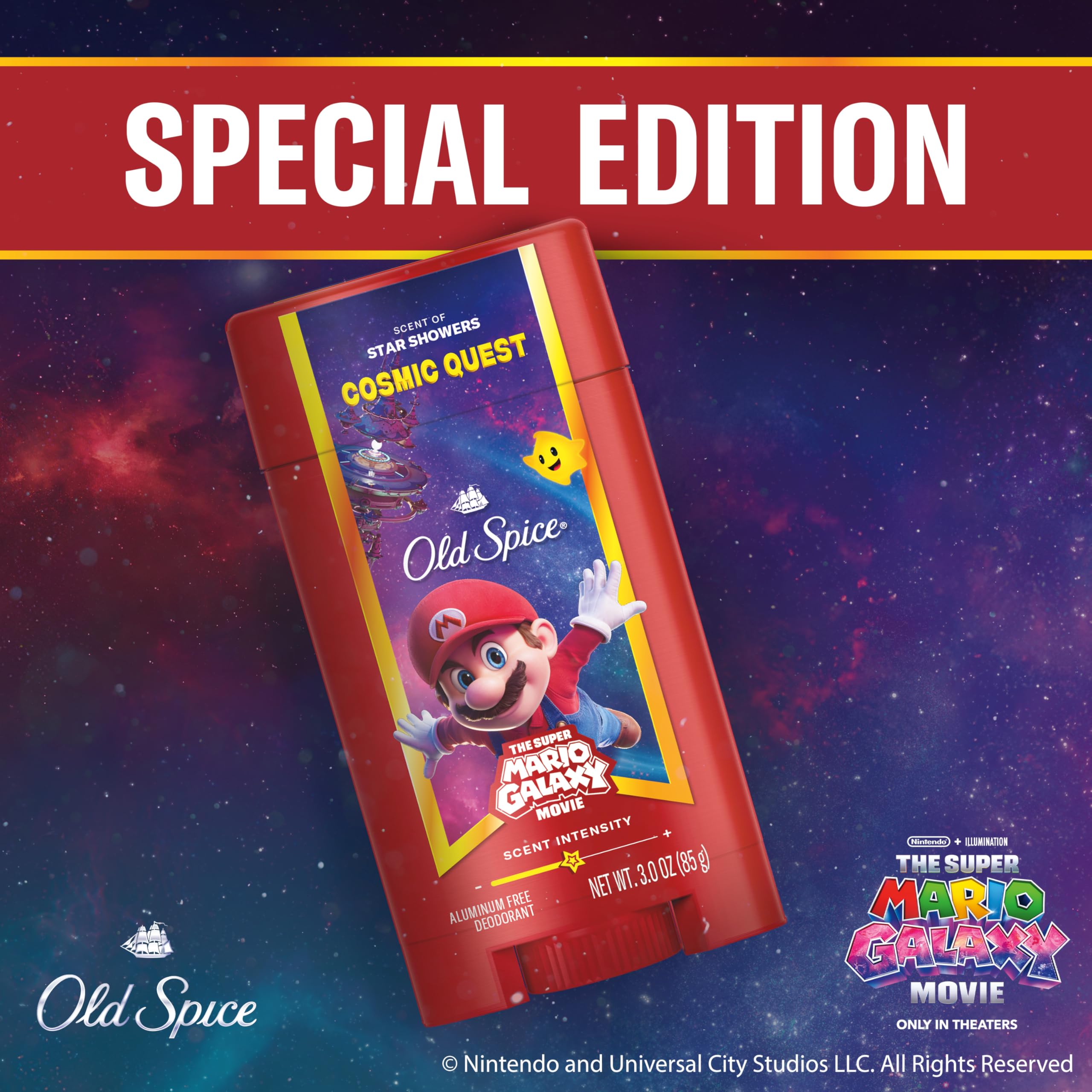 Old Spice special edition movie collab branding on packaging.