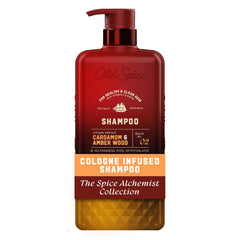 Old Spice Spice Alchemist bottle showcases cardamom amber wood fragrance for daily grooming.