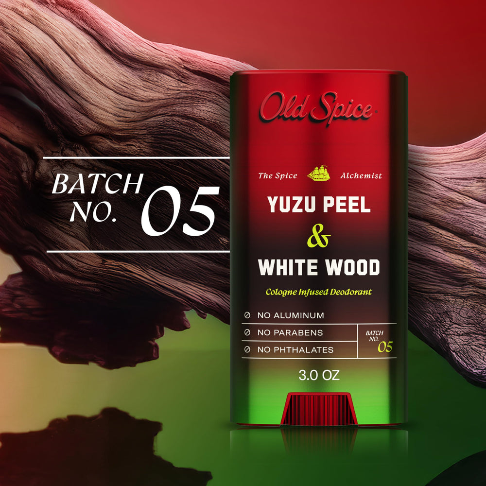 Collection display featuring Old Spice Spice Alchemist scents.