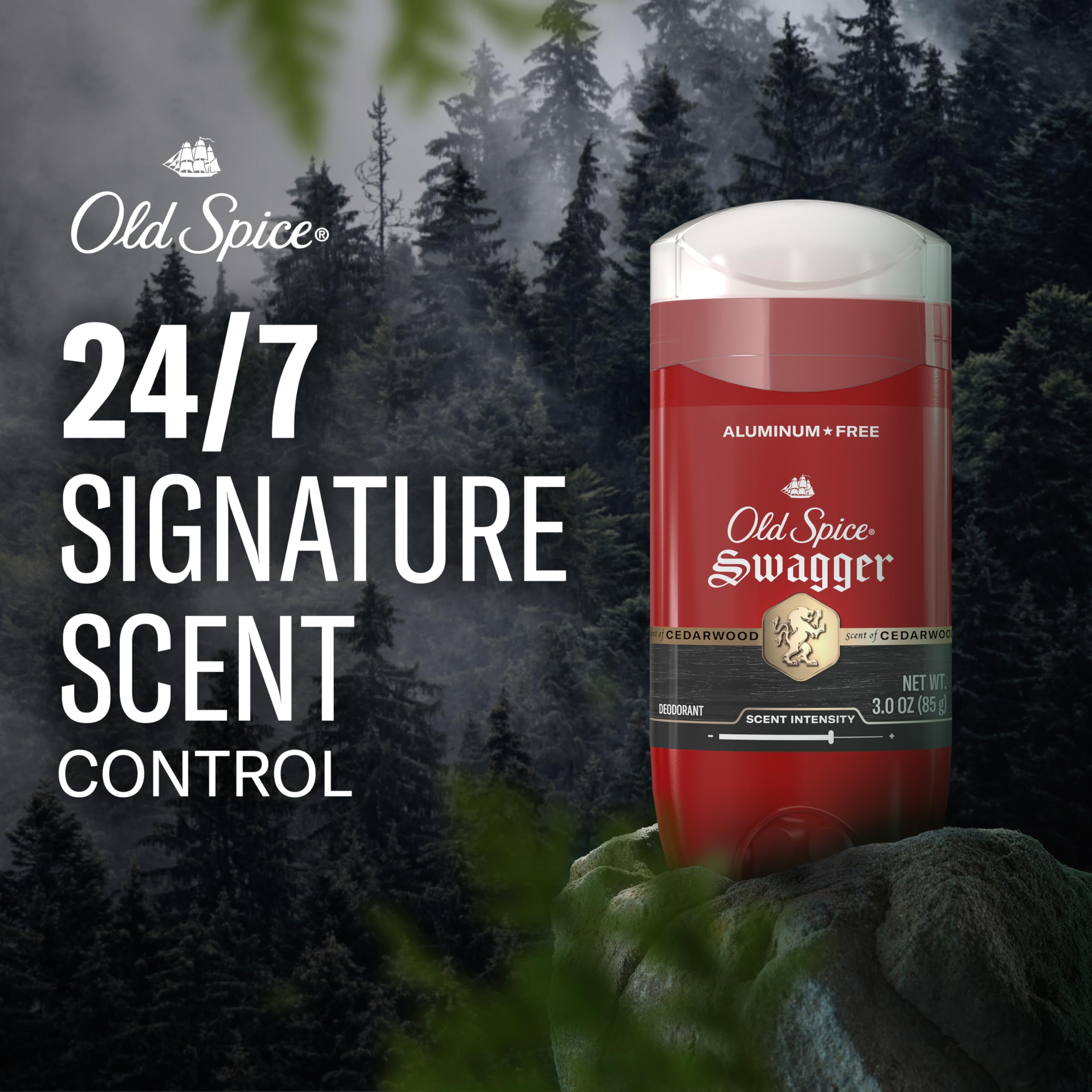 Closeup of Old Spice Swagger cap, signaling secure, easy application.