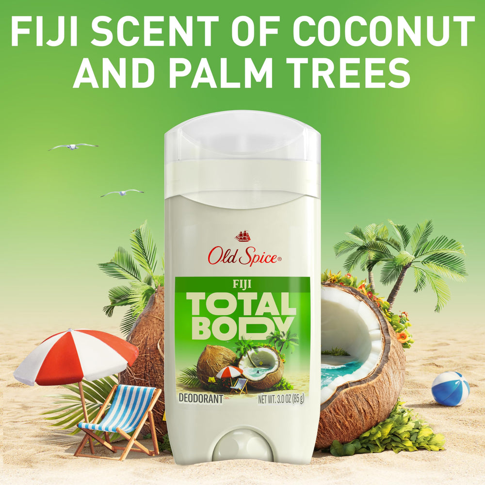 Close-up of aluminum-free label on Old Spice Fiji stick.
