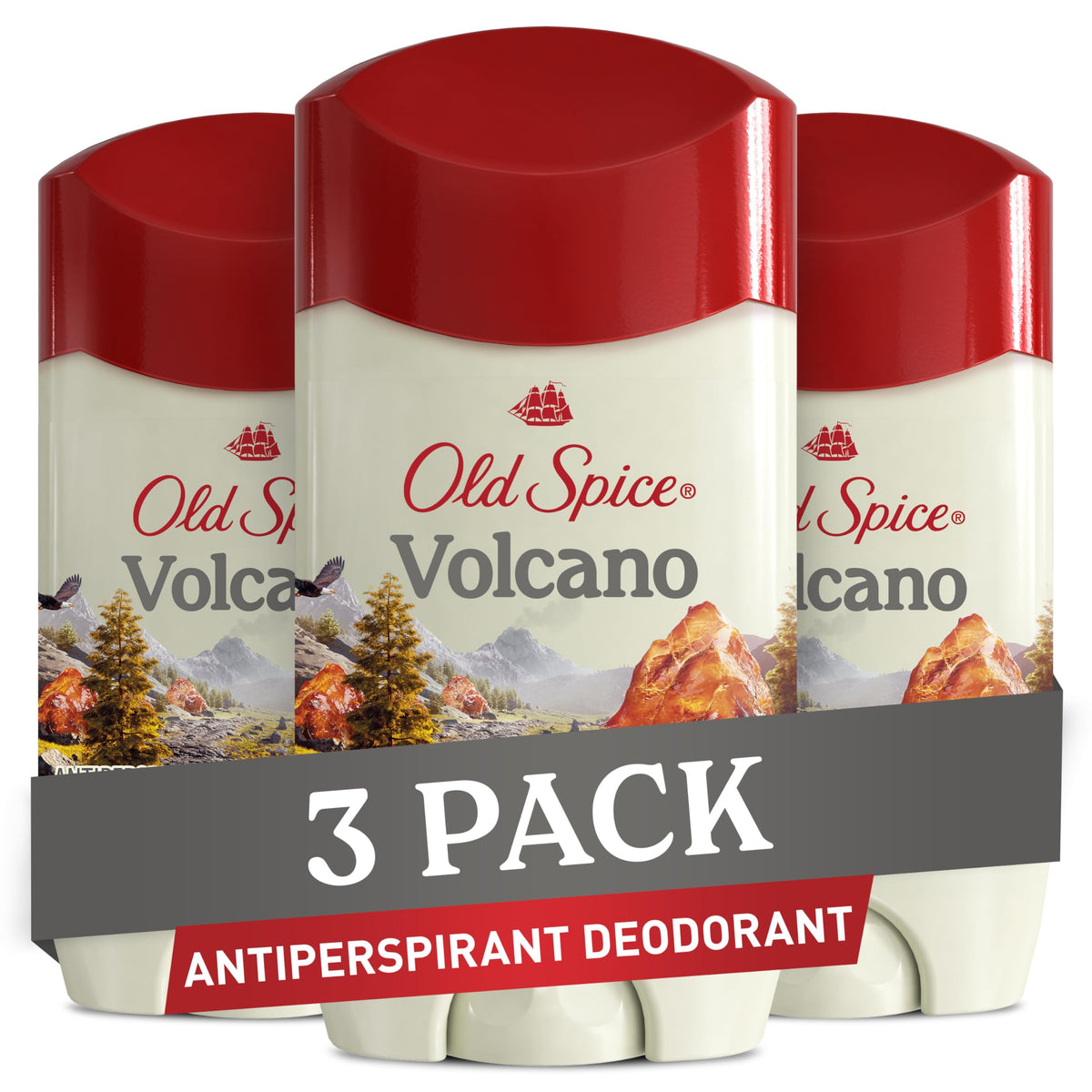 Old Spice Volcano Charcoal antiperspirant 3-pack with long-lasting protection and bold scent