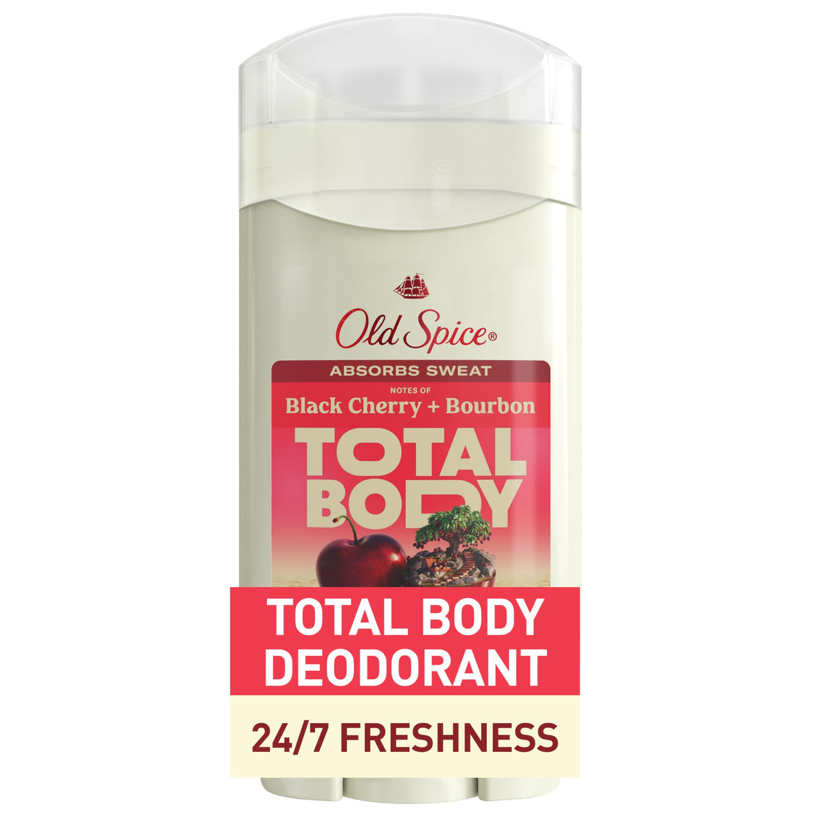 Old Spice Whole Body Deodorant Stick packaging highlights aluminum-free formula for all-over use.