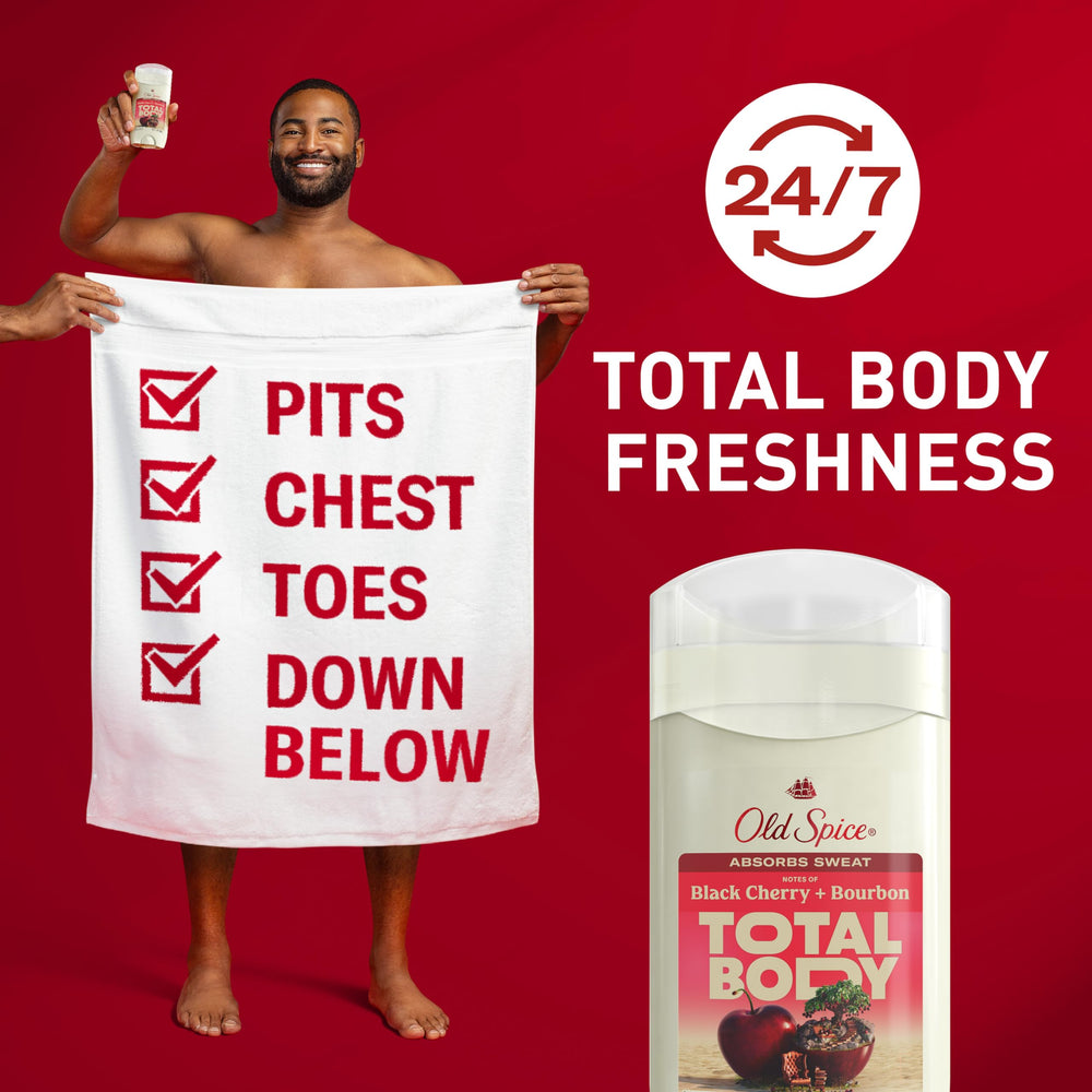 Old Spice Whole Body Deodorant Stick twist-up application for easy, precise underarm use.