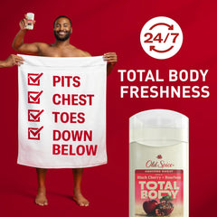 Old Spice Whole Body Deodorant Stick twist-up application for easy, precise underarm use.