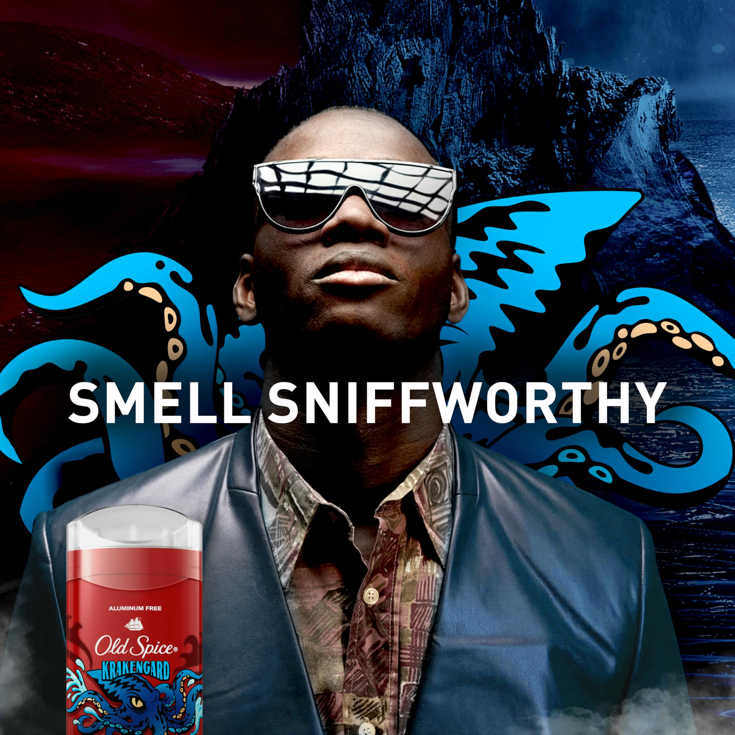 Old Spice Krakengard deodorant being applied underarm during use