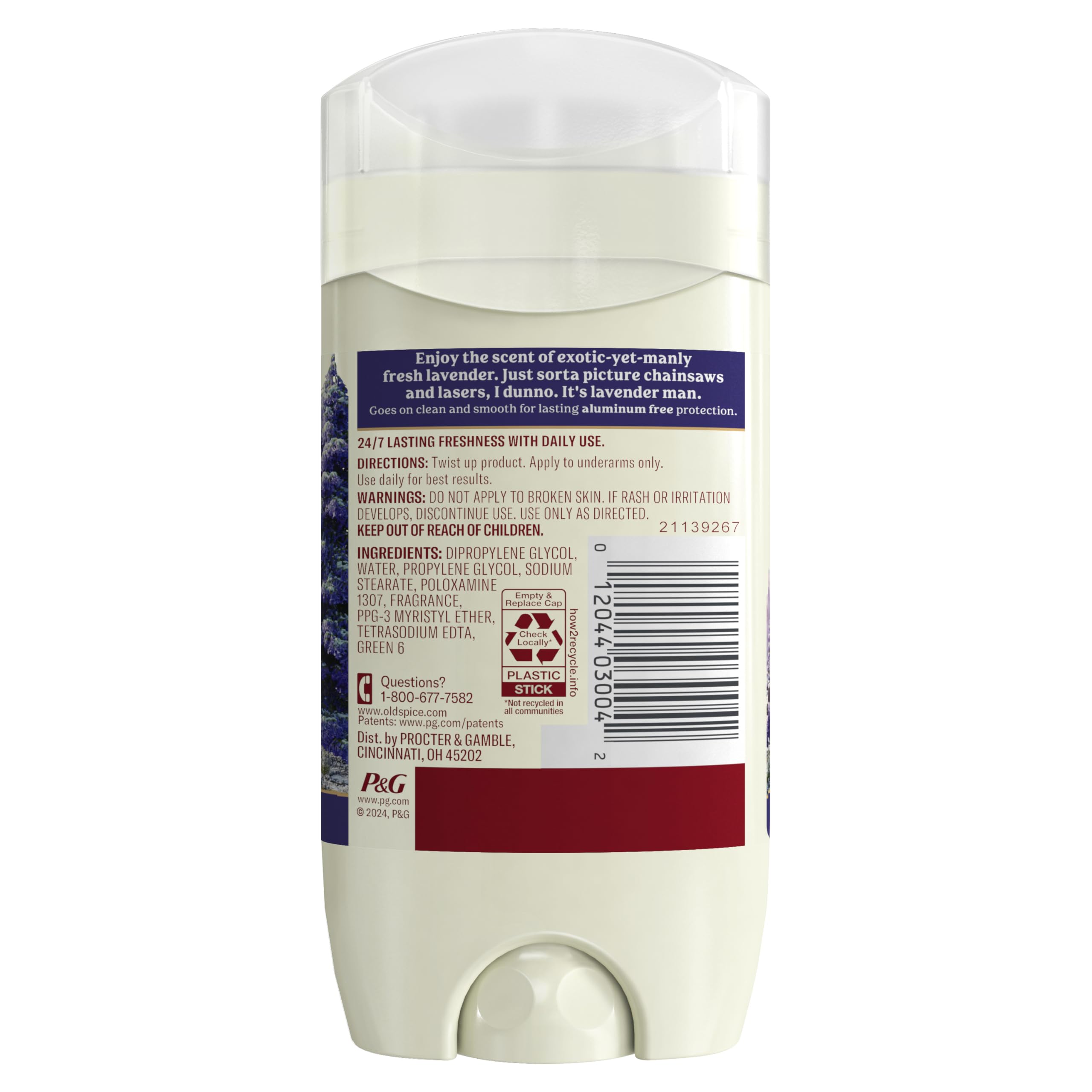 Old Spice Wilderness Lavender deodorant during outdoor adventure mood for daily use