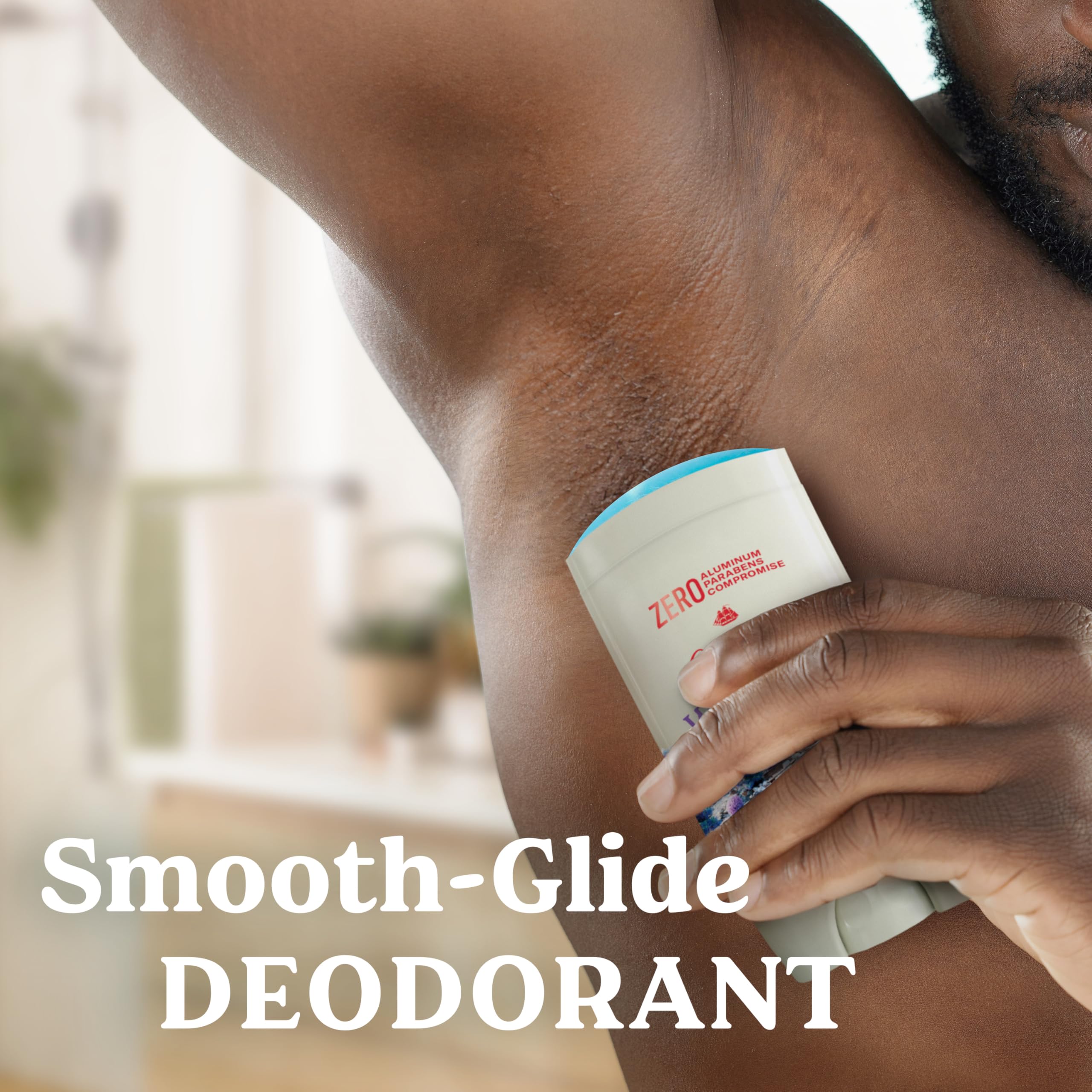 Old Spice Wilderness Lavender deodorant on skin showing clear application and aroma