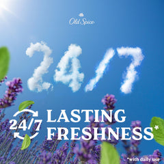 Old Spice Wilderness Lavender detail with lavender botanicals highlighting fragrance notes