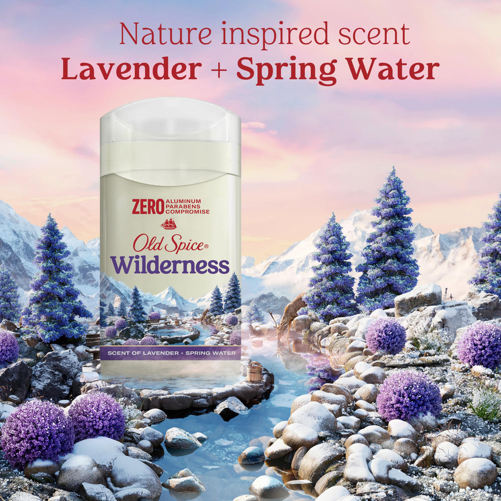 Old Spice Wilderness Lavender deodorant pack3 pack shot for easy recognition
