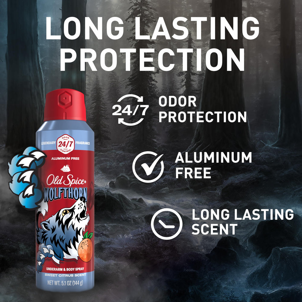 Old Spice Wolfthorn bottle top cap showcases aluminum-free formula for all-day freshness