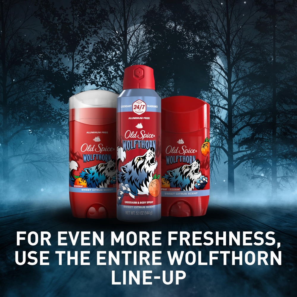 Old Spice Wolfthorn pack-of-3 display communicates value and extended protection
