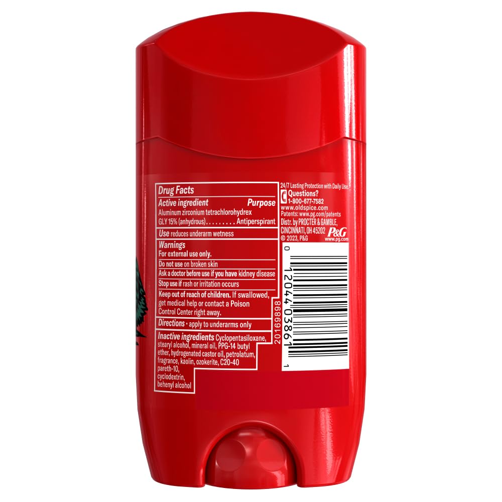 Old Spice Wolfthorn stick application close-up shows smooth, invisible coverage.
