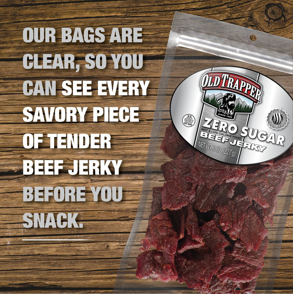 Low-calorie Old Trapper jerky at 70 calories per serving
