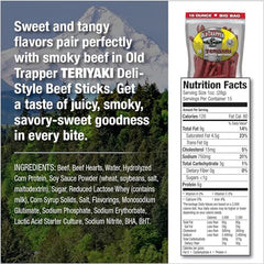 Old Trapper Deli-Style beef sticks served on a plate for a protein-packed bite.