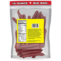Old Trapper Teriyaki Deli-Style beef sticks glaze close-up highlighting teriyaki flavor.