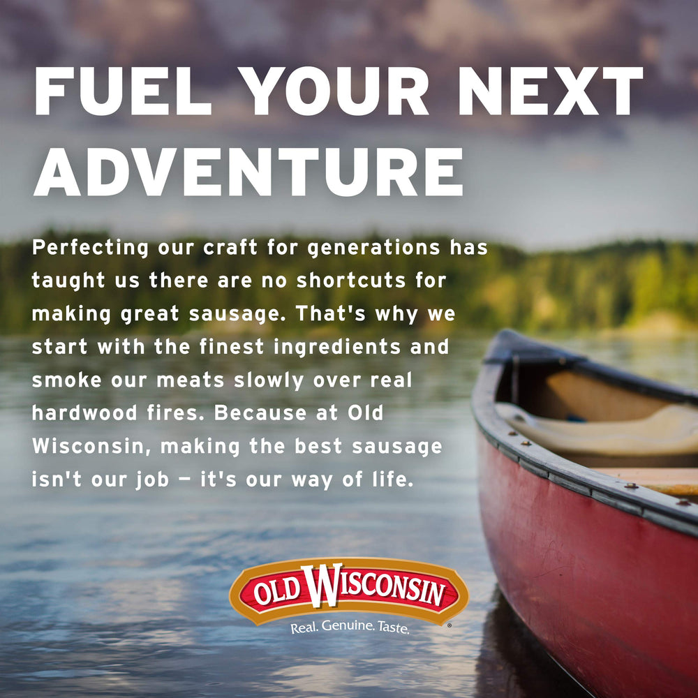 Old Wisconsin beef sausage snack sticks resealable pack preserving freshness for later.