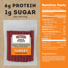 Old Wisconsin turkey sausage snack sticks on the go for a quick, flavorful protein boost