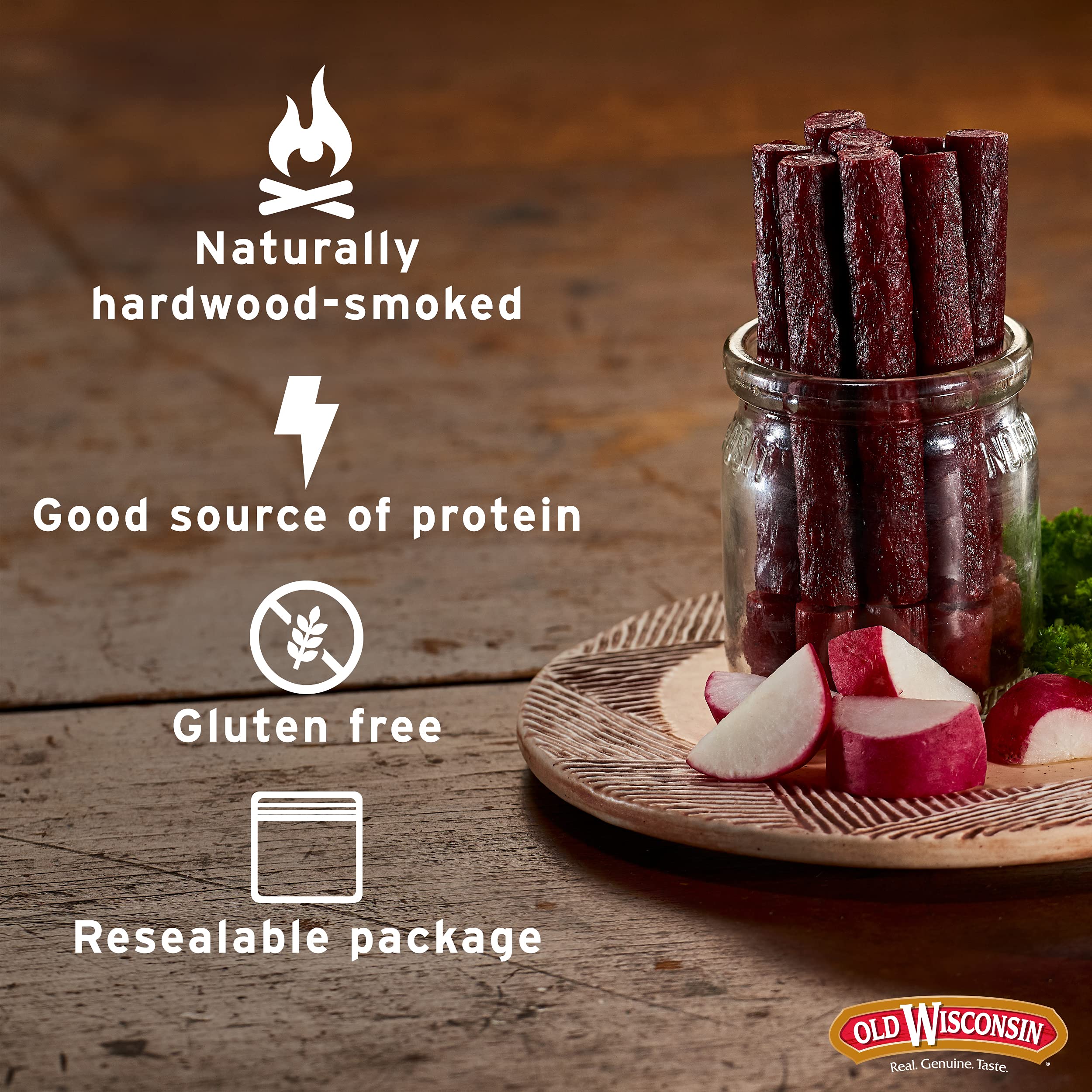 Old Wisconsin turkey snack sticks high-protein portion for a healthy snack
