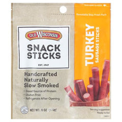 Old Wisconsin resealable bag preserves freshness for easy snacking.
