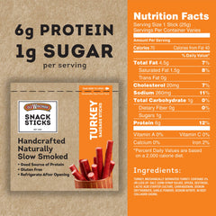 Old Wisconsin Turkey Snack Sticks USA-made seal on package for trusted quality.