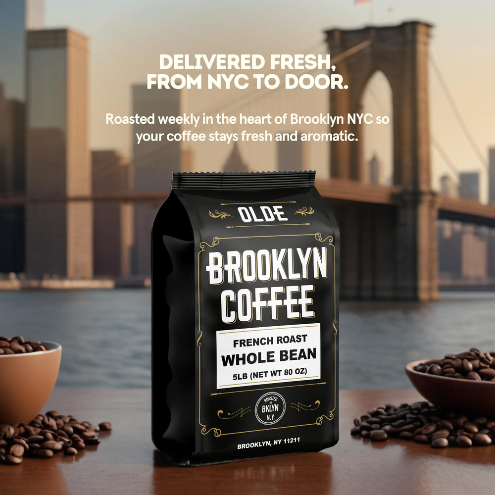 OLDE BROOKLYN COFFEE daily NYC roast bag preserves aroma and flavor.