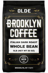 OLDE BROOKLYN COFFEE Italian Dark Roast whole bean for a bold, versatile brew.